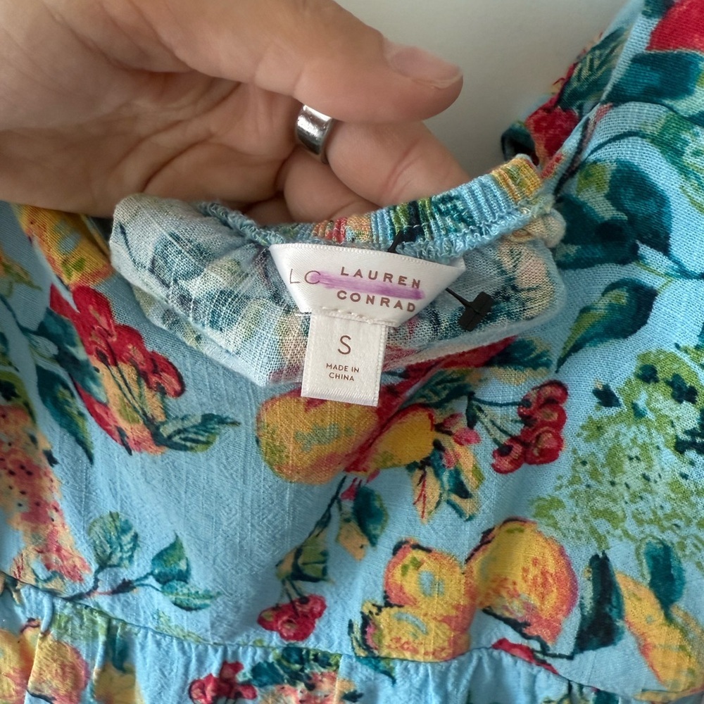 LC Lauren Conrad Blue Floral Dress - Picture 4 of 5